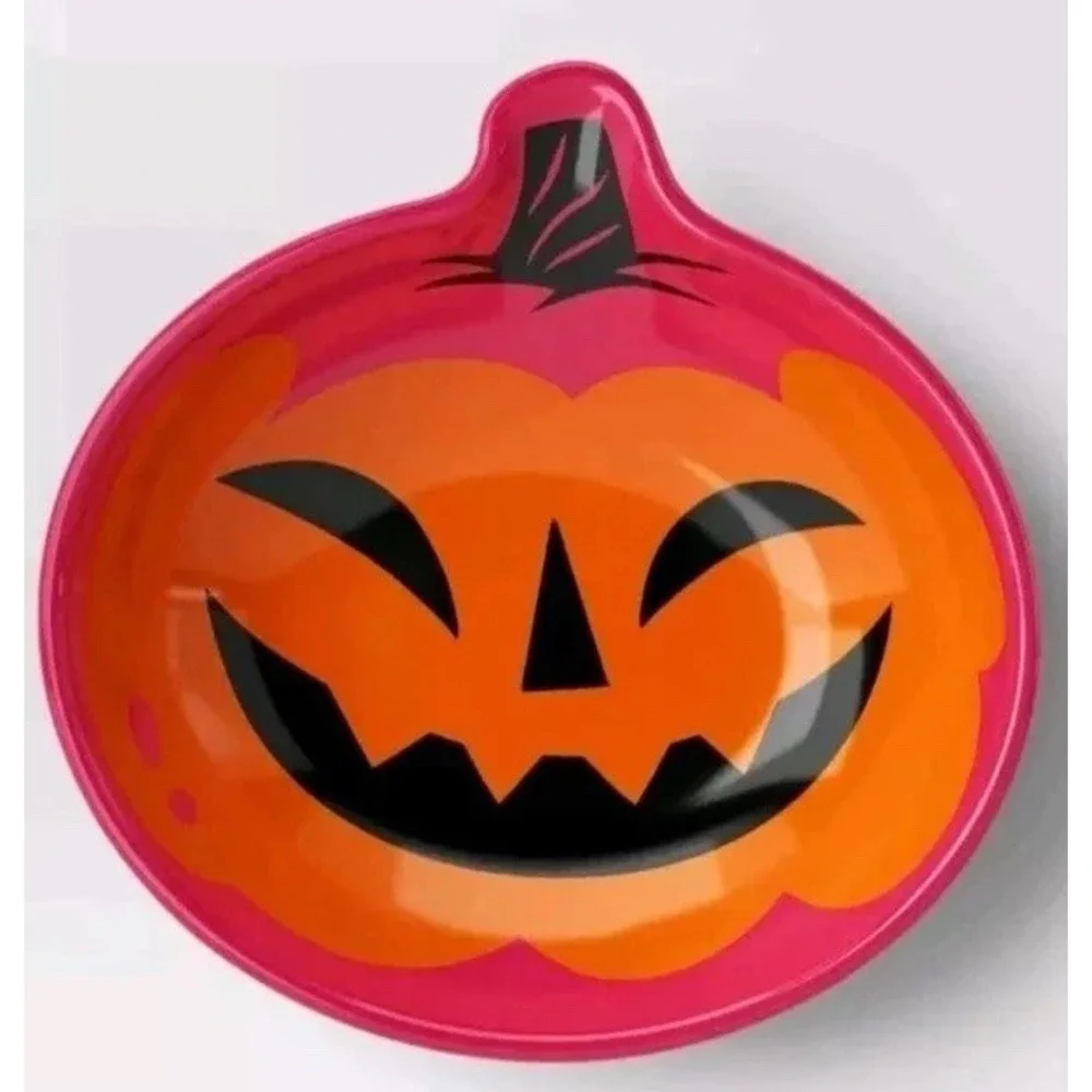 Hyde and Eek Figural Pumpkin Melamine Snack‎ Bowl Set of Three New